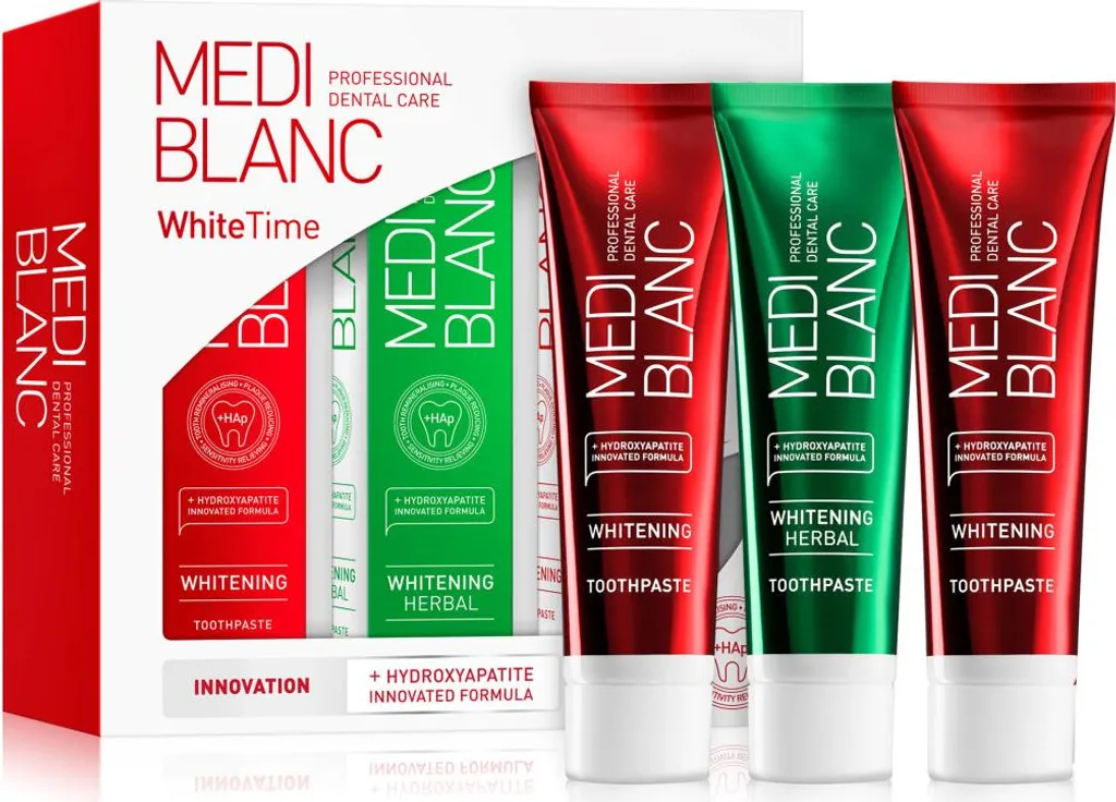 Kit de dentifrices blanchissants Whitetime pour un sourire éclatant