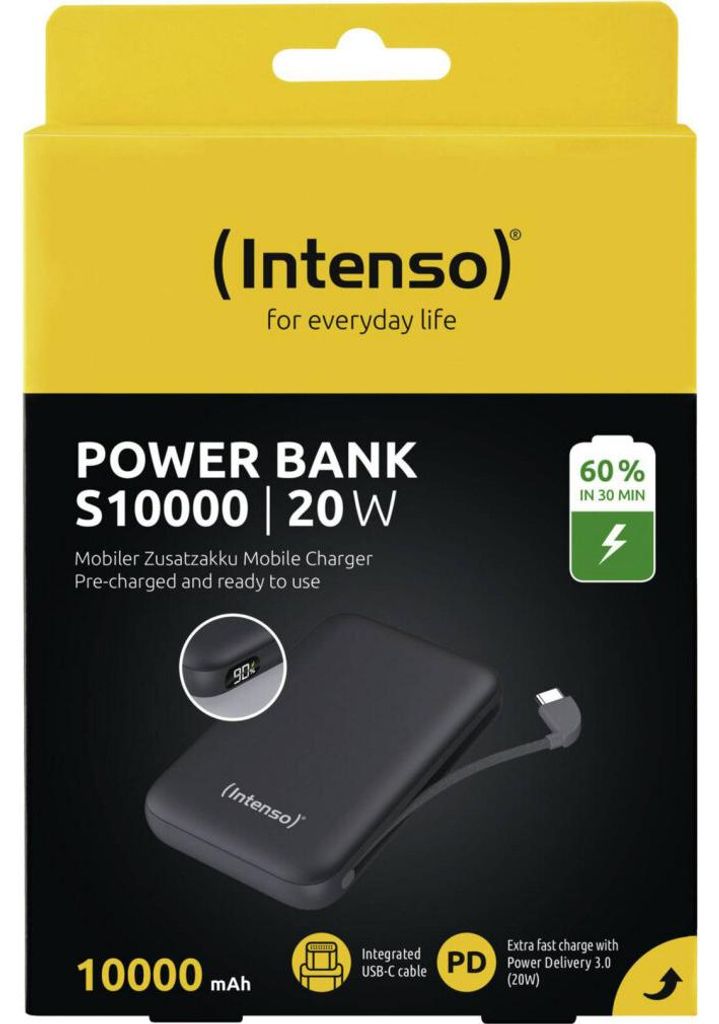 Intenso S10000, 10000 mAh, Lithium Polymer (LiPo), Grau Produktbild 