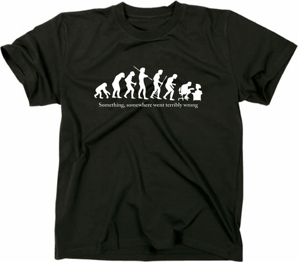 Styletex23 T-Shirt Something, Somewhere Fun, Evolution of Men Funshirt, schwarz, L