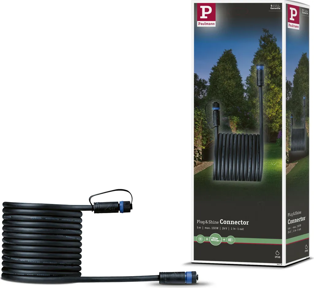 Cavo Esterno Paulmann Plug & Shine 5 Metri IP68 - Illuminazione 24V