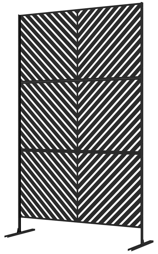 Sichtschutz Sichtschutz Garten Gartenabtrennung, geometrische Formen, Metall, 122 x 45 x 198 cm, Schwarz