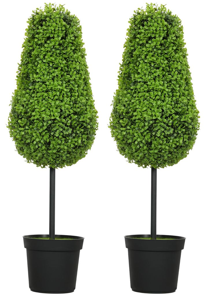 HOMCOM 2er Set Künstliche Buchsbaum 90cm Kunstpflanze in Produktbild 