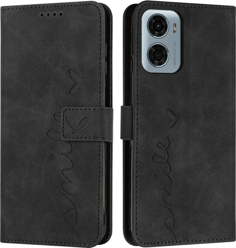 Motorola Moto G05 / E15 Hülle - Coverup Smile Klapphülle - Schwarz
