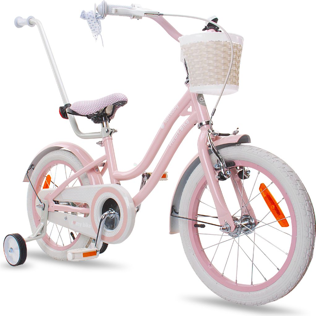 Mädchenfahrrad 16 Zoll Glocke Zusatzräder Schubstange Produktbild 1