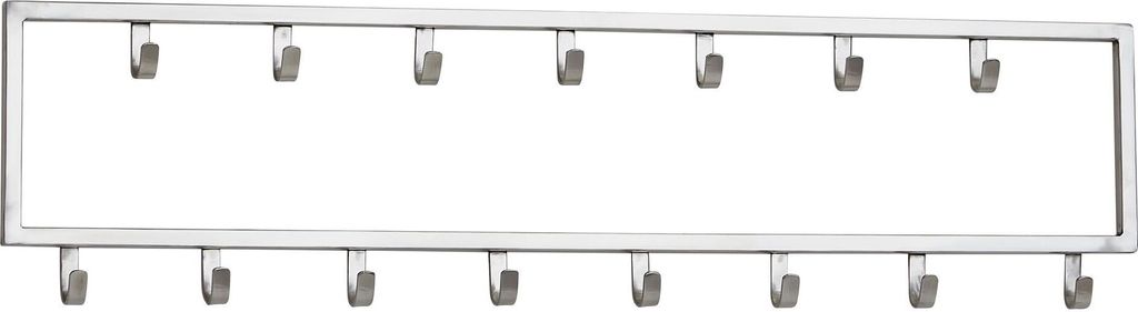 Wandgarderobe Metall Silber 80x20x4 cm Design Flurgarderobe Stahl | Hakenleiste Wandpaneel | Garderobe Wand | Garderobenleiste Flur