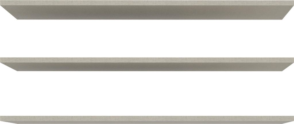 Forte Einlegeböden 3-er Set 80 90, Zubehör für Kleiderschränke, Holzwerkstoff, Grau Textilnachbildung, 85,9 cm breit x 42 cm hoch x 1,5 cm tief