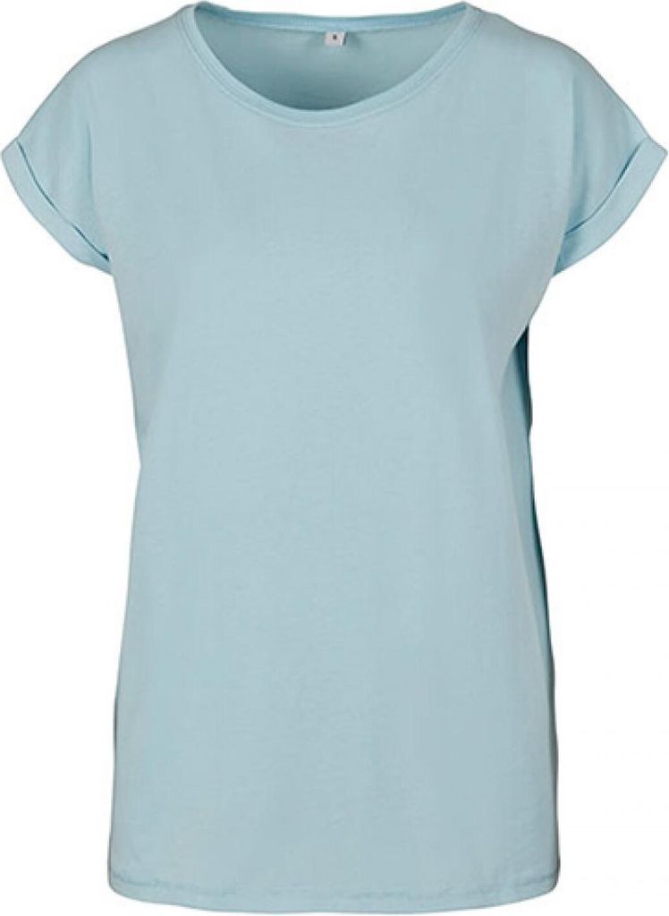 Build Your Brand BY021 | Ladies Extended Shoulder Damen T-Shirt - Farbe: Ocean Blue - Größe: S
