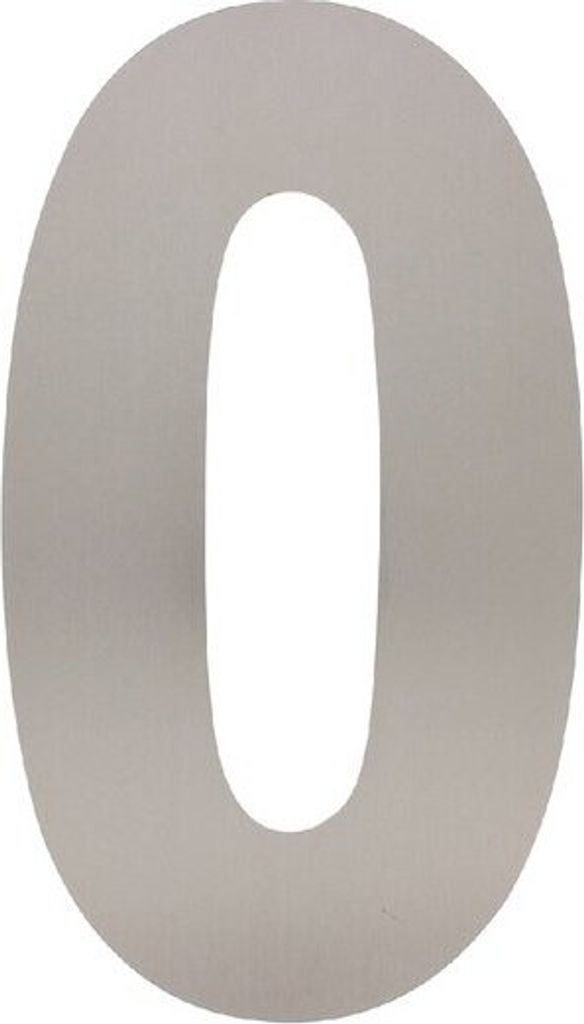 Hausnummer 0 XL 300x2mm Edelstahl gebürstet
