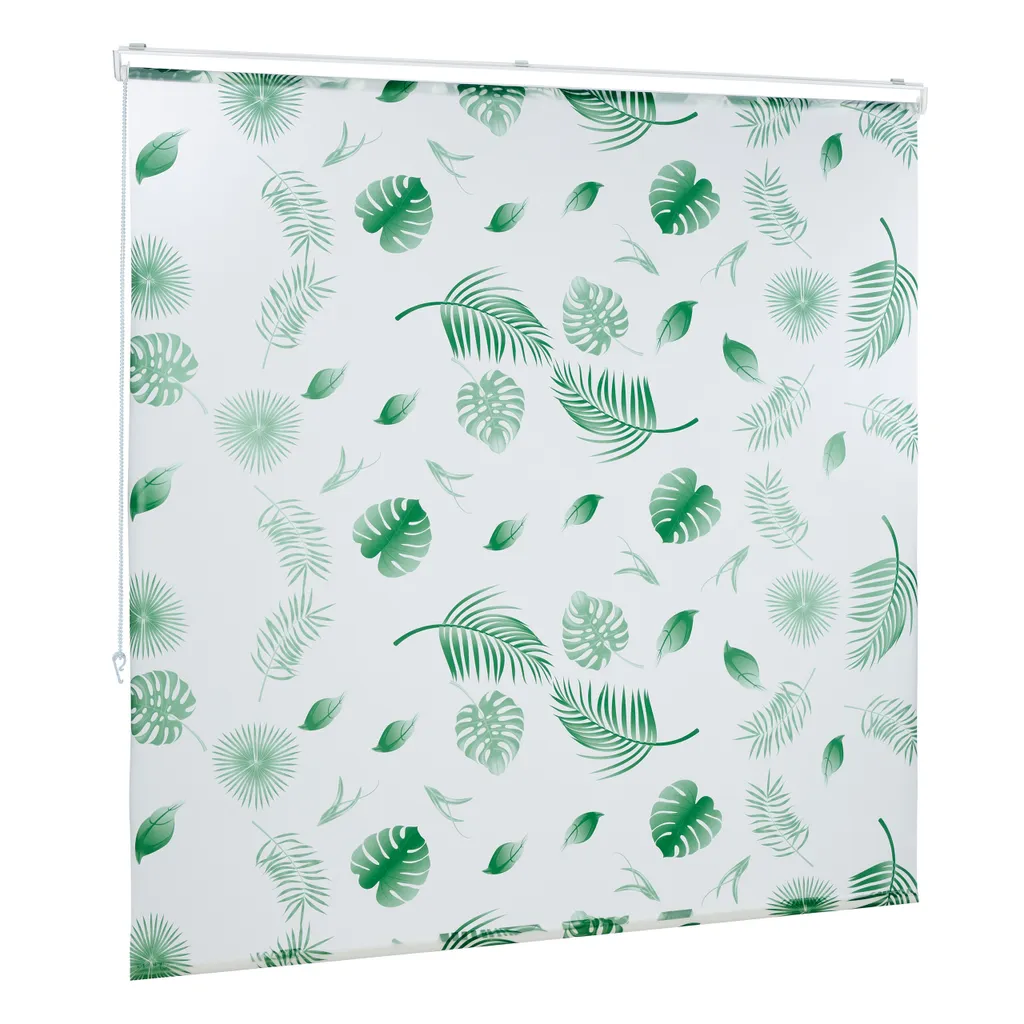 Store de Douche Imperméable Feuilles Vertes avec Fixation Plafond - 10