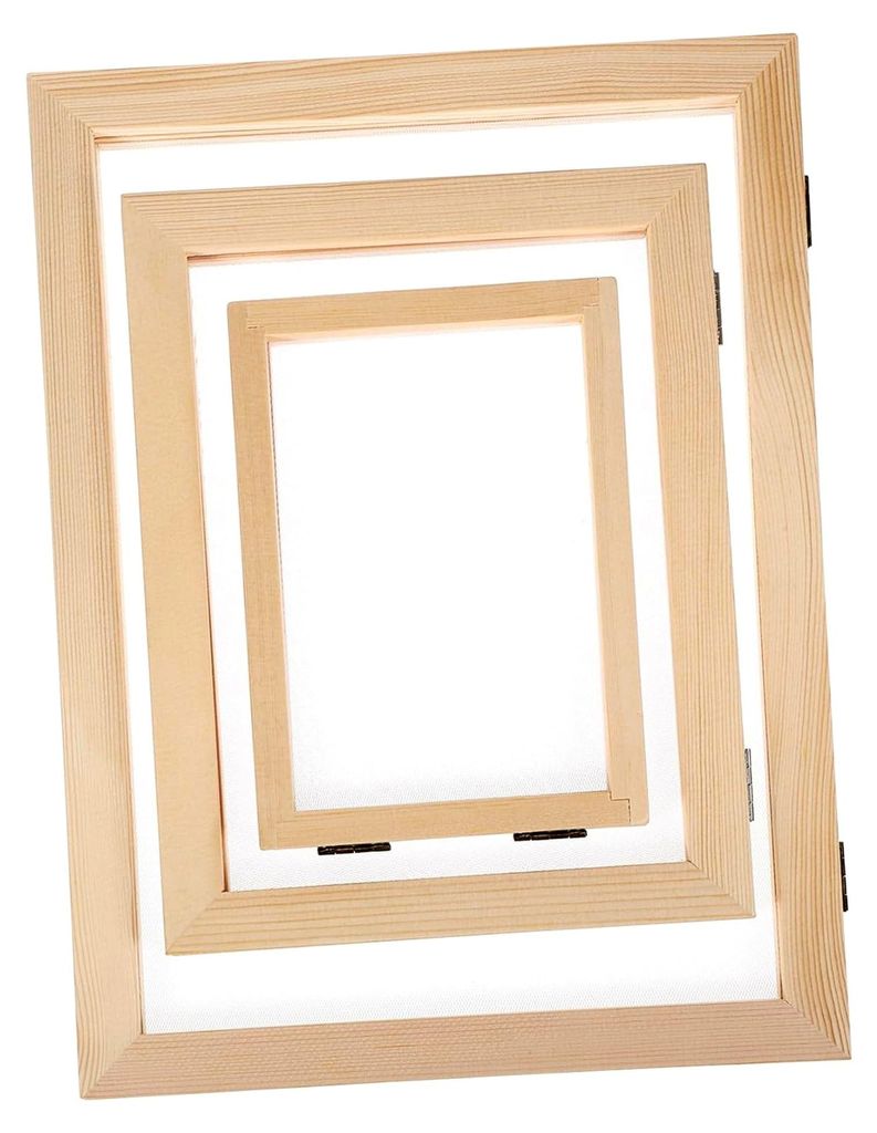 3-teiliges Set Holzrahmen für die Papierherstellung