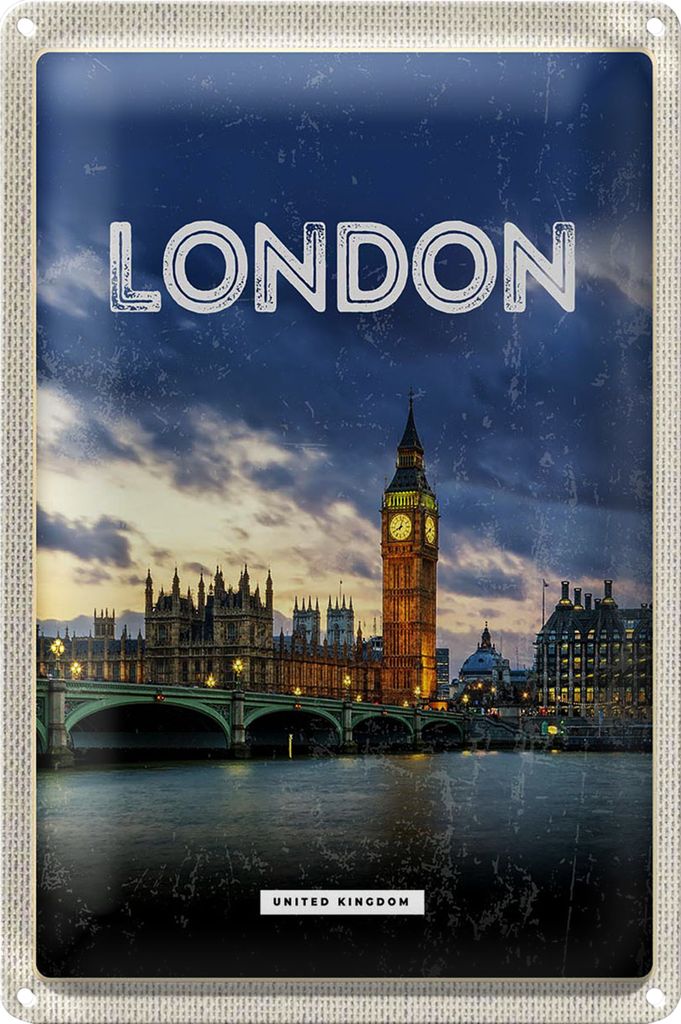 Blechschild Reise 20x30cm London United Kingdom