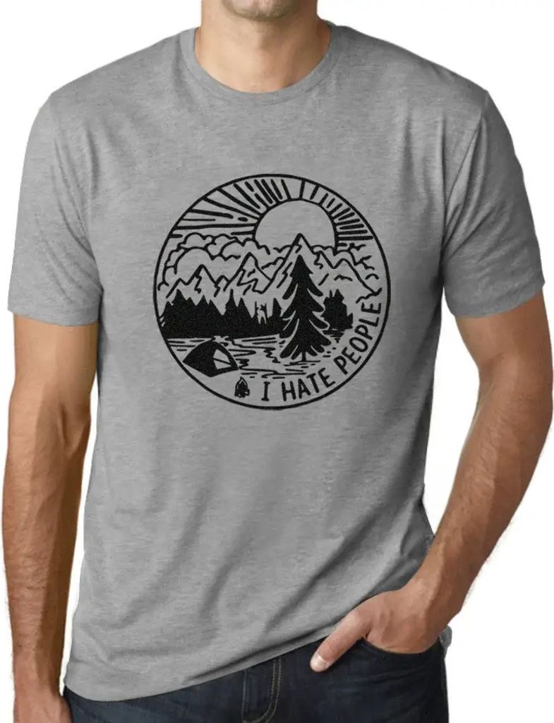 Herren Grafik T-Shirt Ich hasse Menschen – I Hate People – Öko-Verantwortlich Vintage Jahrgang Kurzarm Lustige Druck Geburtstag Geschenk Mann