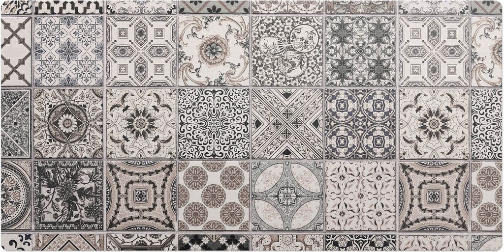 Fliesen Im Retro-Stil– Schreibtischunterlage – Schreibtisch Tischunterlage – 120x60 cm – Unterlage Groß Schreibtischmatte