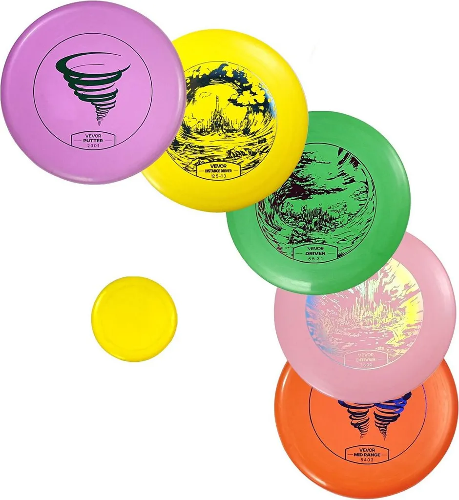 Pack disc golf 5 disques avec driver mid-range et putter de loisir - 9