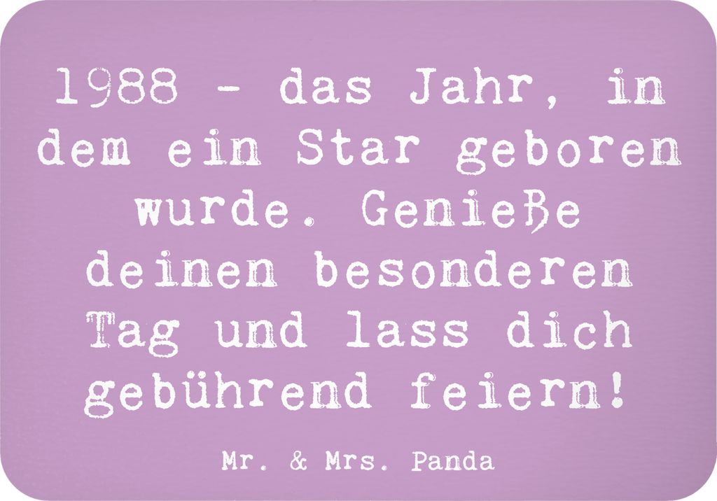 Mr. & Mrs. Panda magnet Spruch 1988 Geburtstag - Lavendeltraum - Geschenk, Freude, haftmagnet, Alter, Erinnerungen, feiern, whiteboardmagnet, Glüc...