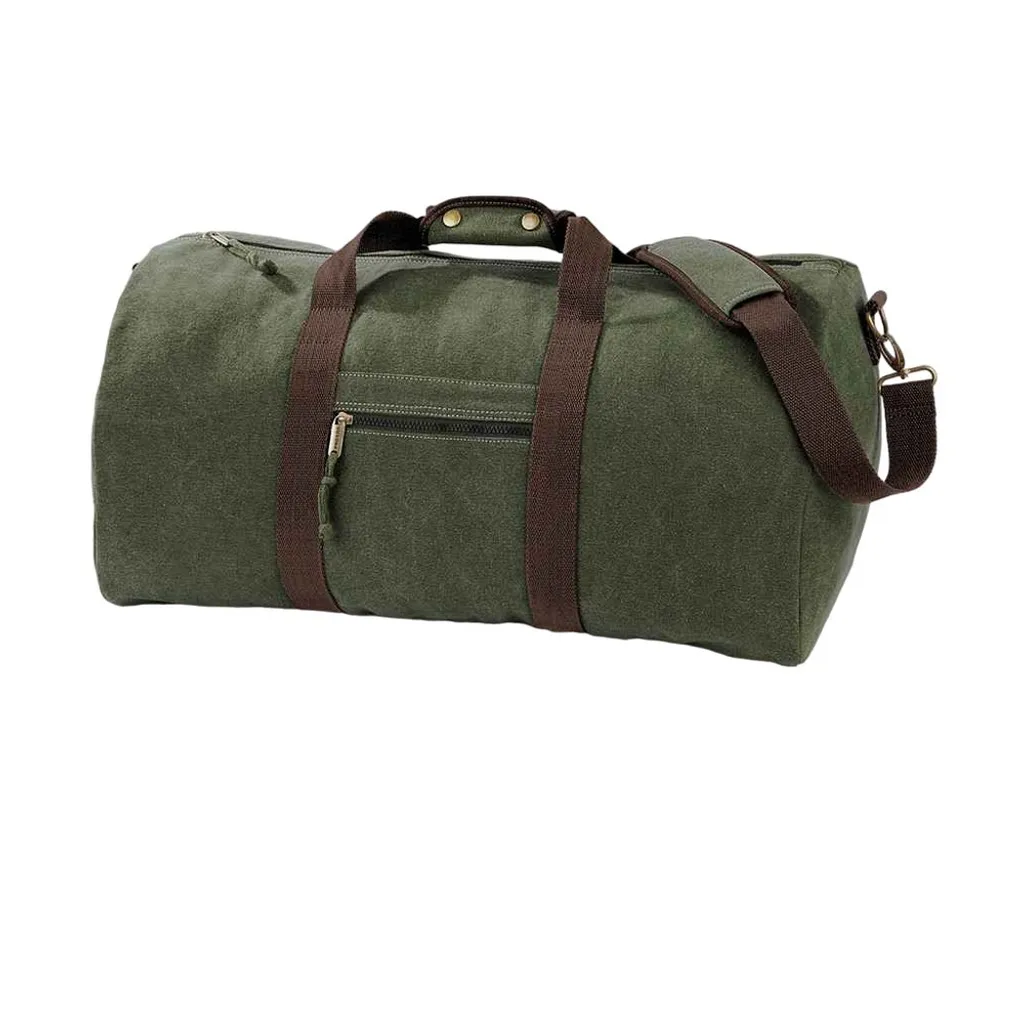Sac de voyage vintage en toile kaki militaire - Finition Canvas RW9997