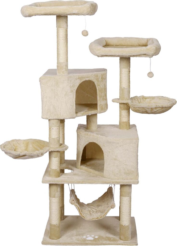 Škrabadlo Wiltec béžové s motivem tlapek 145 cm, škrabadlo Obrázek produktu 