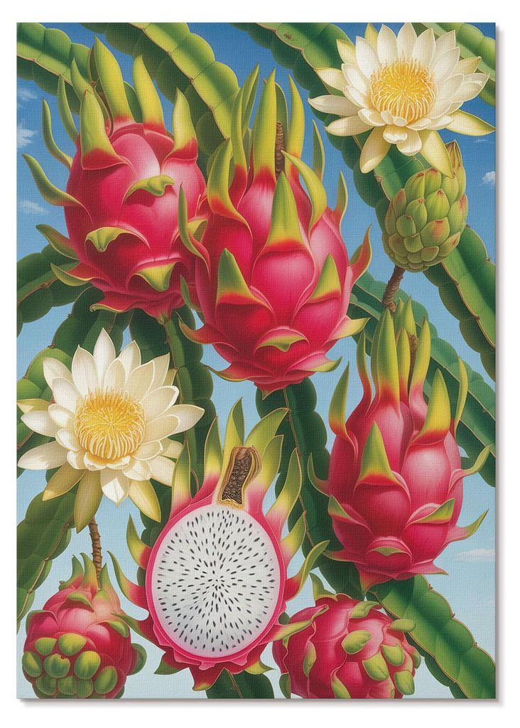 POSTER - 59x84 cm (A1) - Lucas "Luca" Meyer - Exotische Früchte, Kakteen, leuchtende Himmelsfarben - Wandbild für Wohnzimmer Schlafzimmer & Flur,...