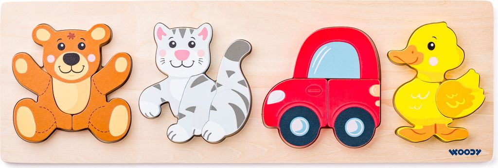 Woody Lernpuzzle Baby an Bord - buntes Kartonspielzeug