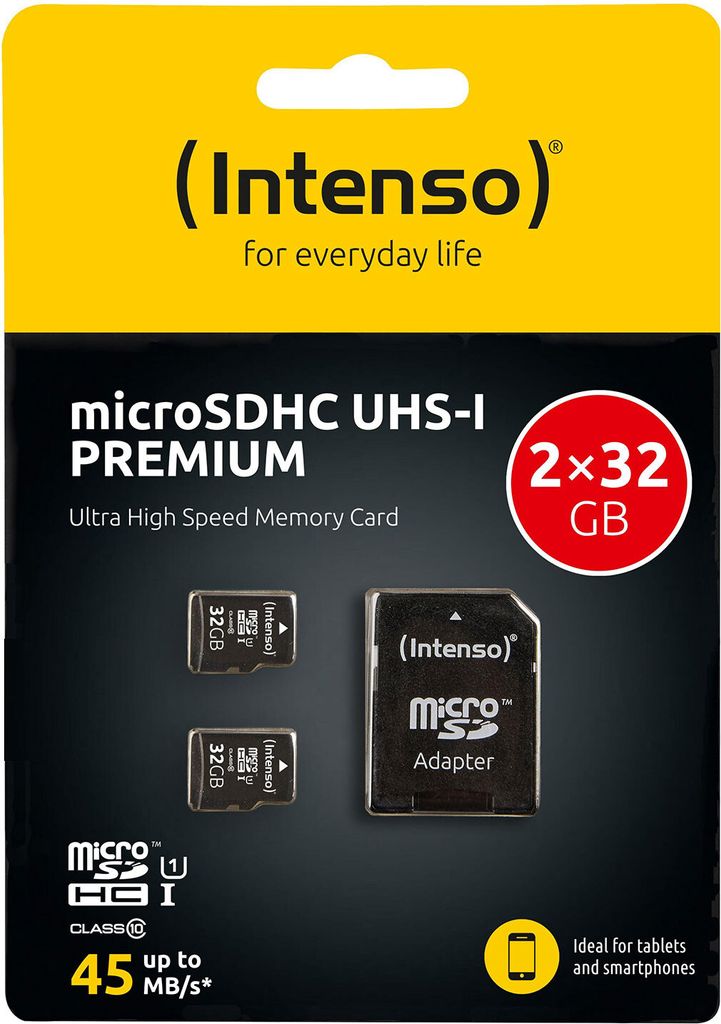Intenso Doppelpack microSDHC 32GB UHS-I Premium inkl. Immagine del prodotto 