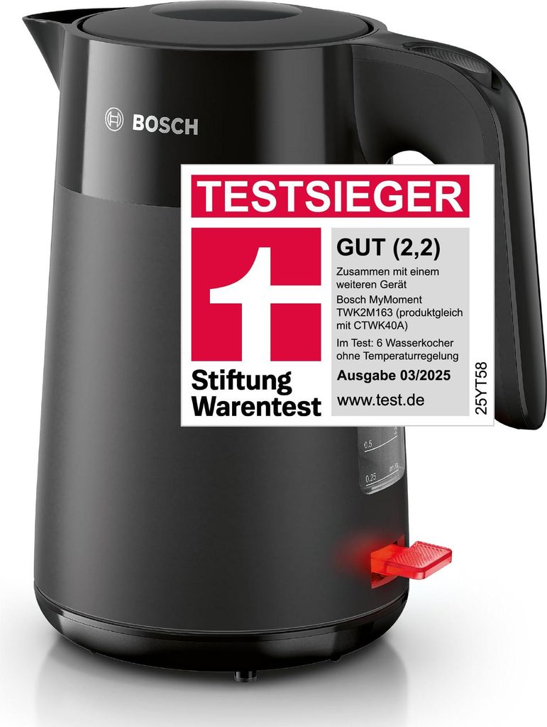 BOSCH TWK2M163, waterkoker, zwart, 1,7 liter, 2400 watt Productafbeelding 