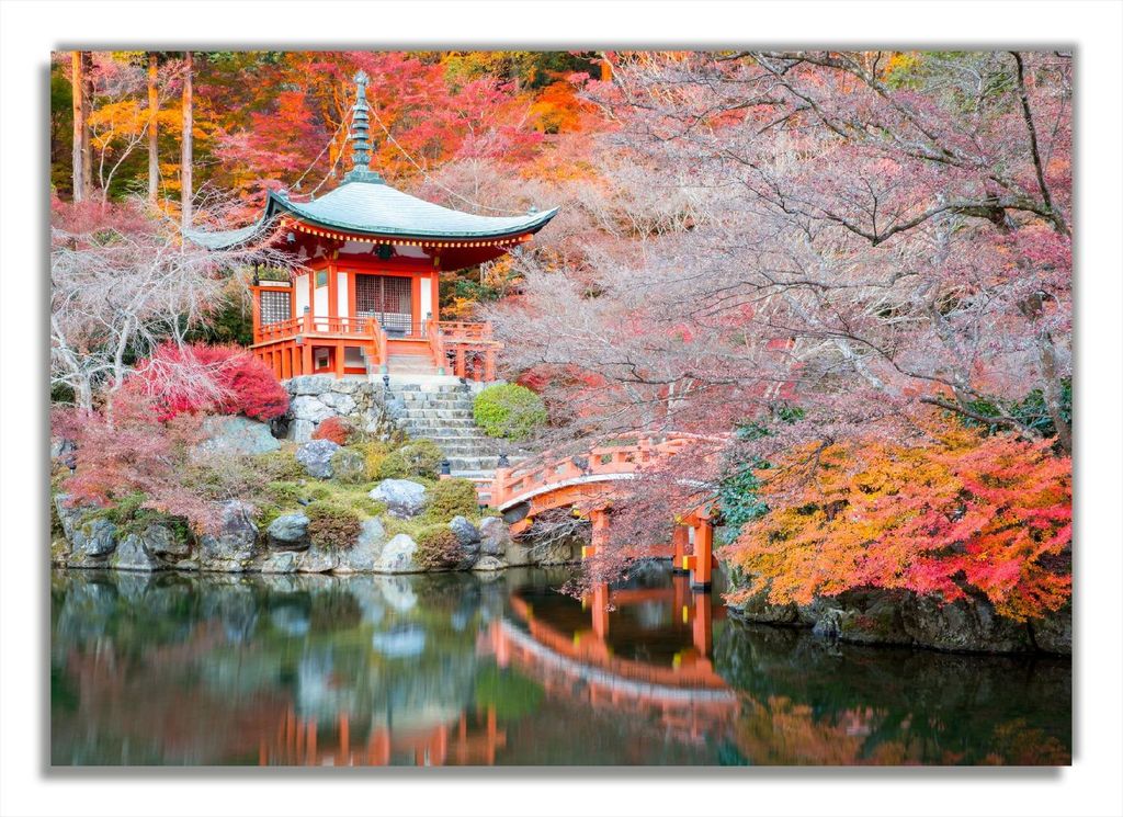 Wallario Poster - Japanischer Herbstzauber, Kunstdruck Größe: 70 x 100 cm
