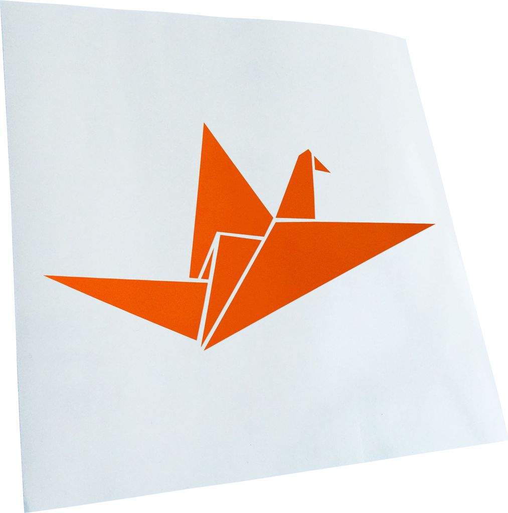 Kiwistar - Autoaufkleber - Papierfalten Kranich - Orange - 50x27cm - Aufkleber für Auto, Laptop, Fahrrad, LKW, Motorrad mehrfarbig JDM Decal Racing