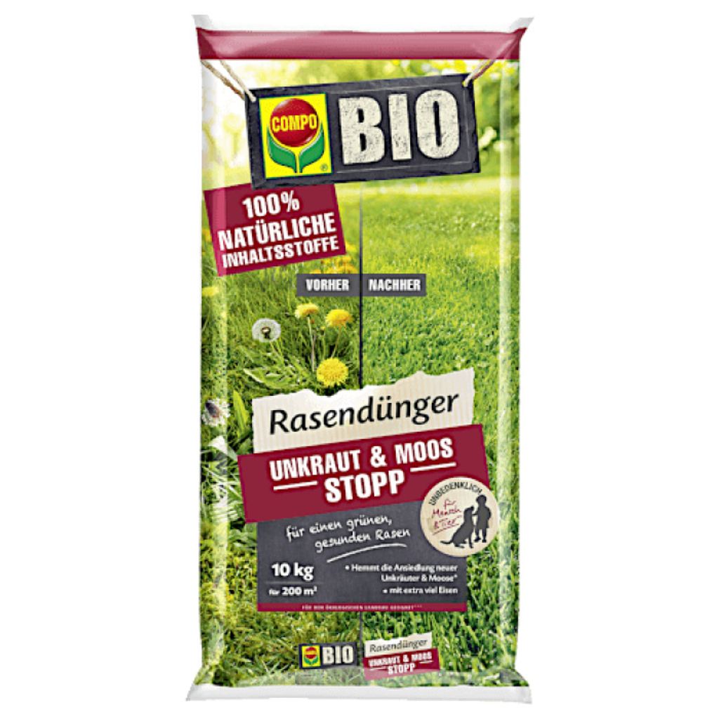 COMPO Rasendünger + Unkrautbarriere & Moosstopp 10 kg, 190 Produktbild 