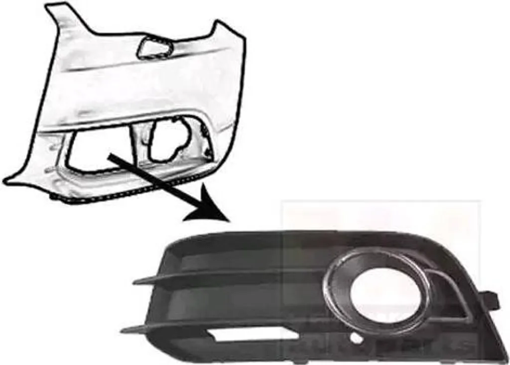 Remplacement grille pare-chocs avant gauche chromée Audi A1 après accident