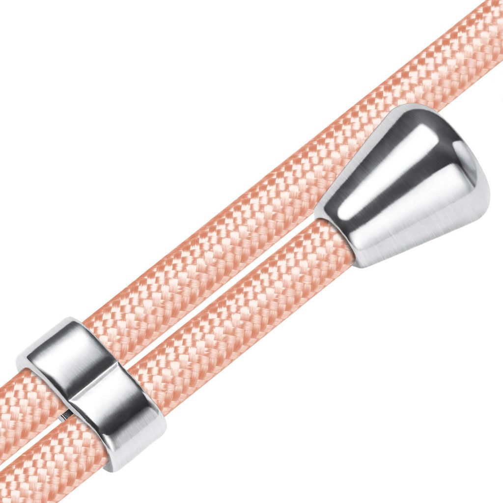 Handykette Backcover-Schutzhülle mit Band (Metall silberfarben) für Sony Xperia 1 V (6.5'') - rose peach