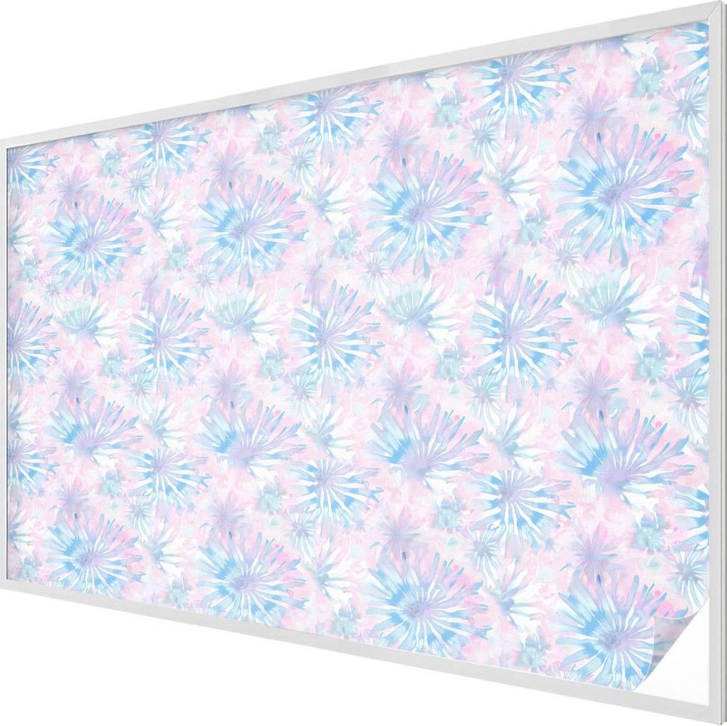 Buntglas Fensterfolie – 146x200 cm – Stained-Glass Design – blickdichte dekorative Sichtschutzfolie – selbstklebend, UV-Schutz – Blumen-A...