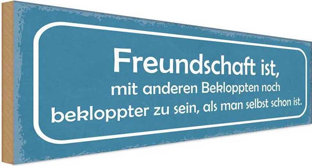 vianmo Holzschild 10x27 cm Freundschaft noch bekloppter Familie Freunde