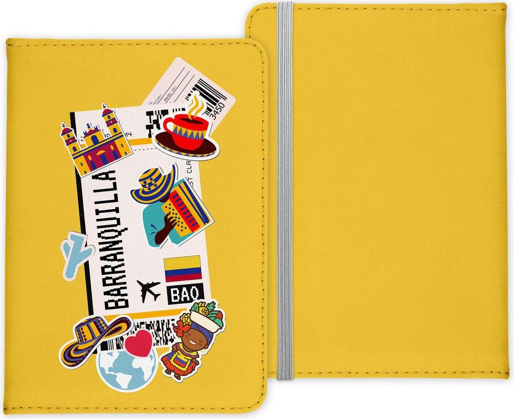 22Feels Barranquilla Souvenir Reisepasshülle Organizer Reisen Gadgets Kolumbien Südamerika Urlaub Kunst-Leder Etui Cover Frauen Männer Kinder