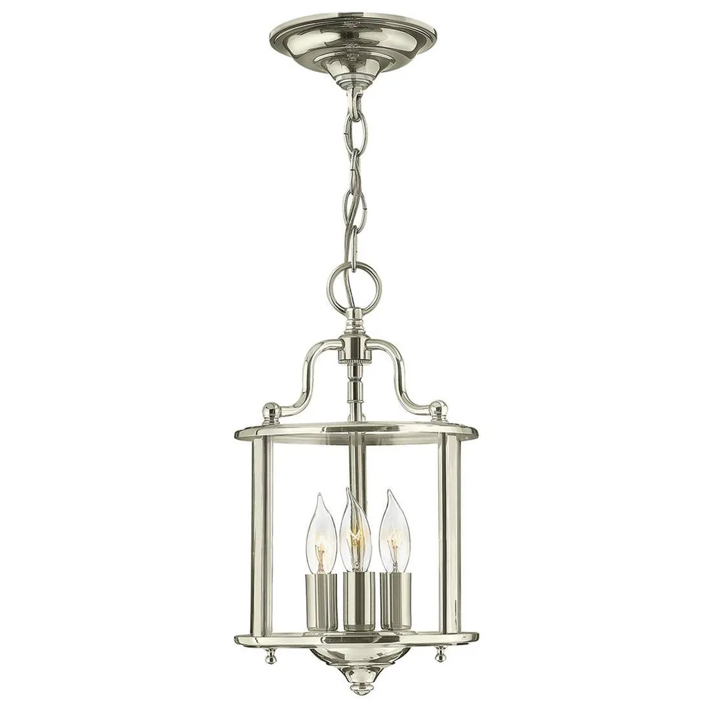 Lanterne Suspendue Gentry en Nickel Poli - Luminaire Intérieur de Luxe
