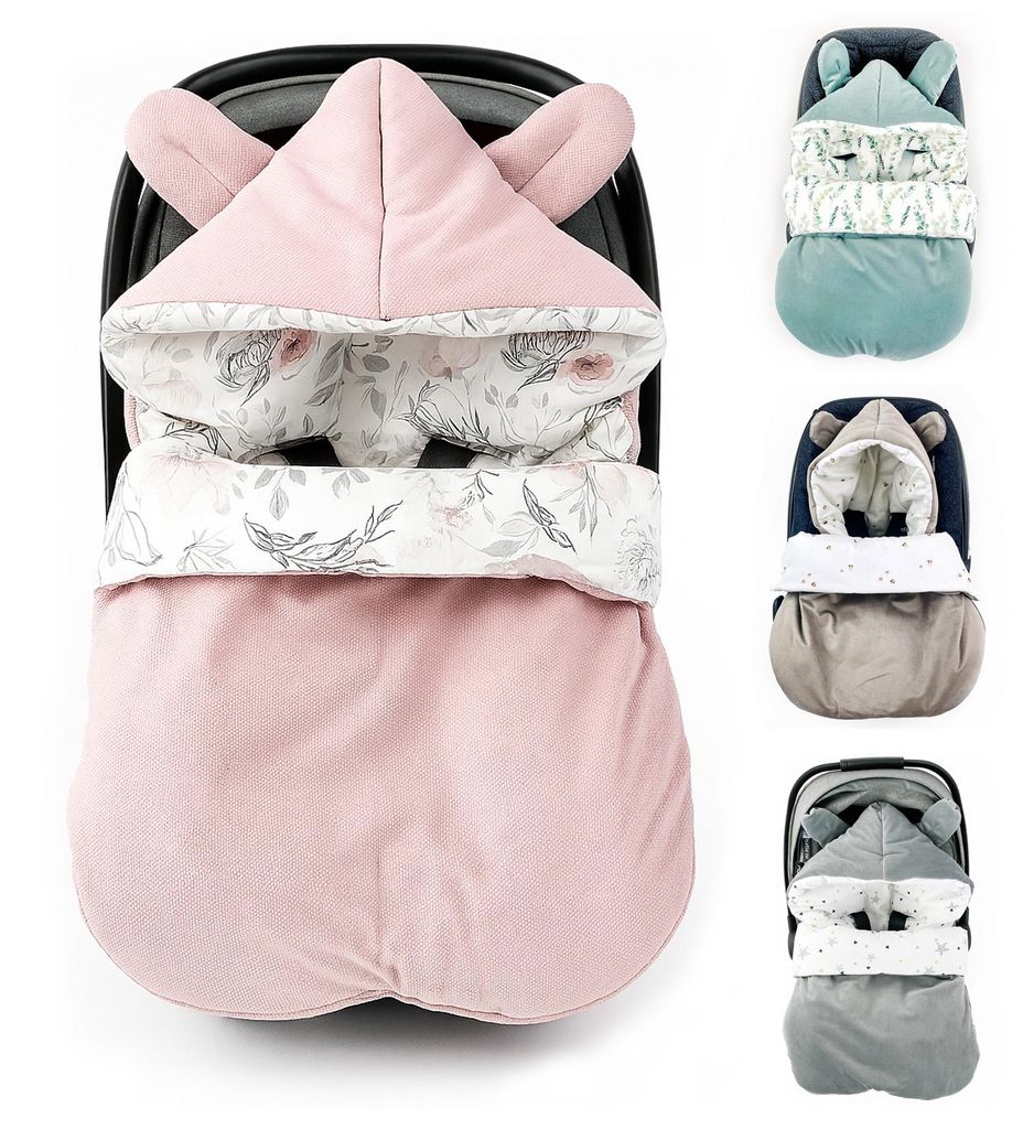 Fußsack für Babyschale Leicht Ganzjährig Frühling Sommer Babyfußsack, Übergang Einschlagdecke Babyschale Baby Kinderwagen universal 3-Punkt Gurt