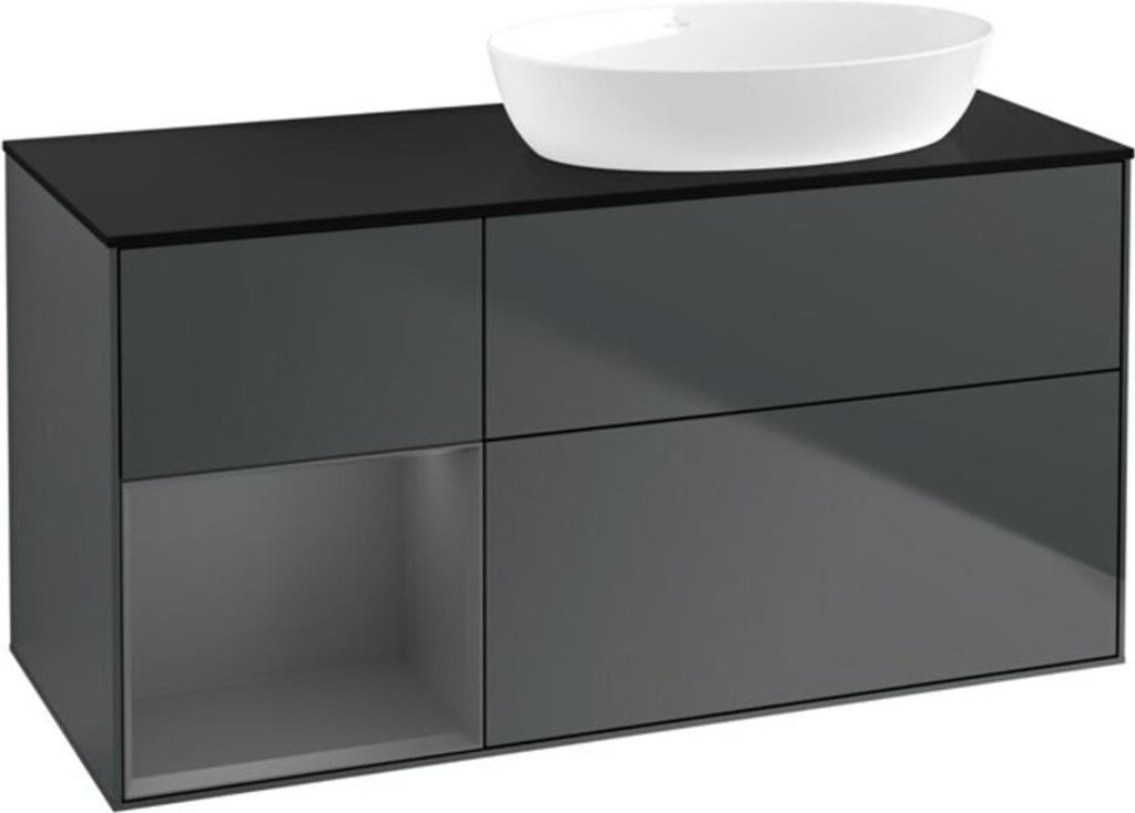V&B Waschtischunterschrank Wandbeleuchtung Finion 120cm, Pl b m, Rg A m Lac, md bl. m Lac