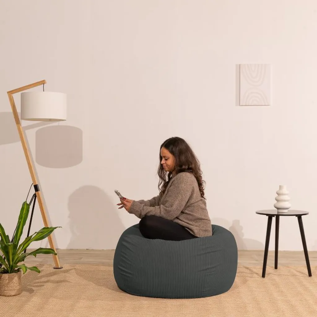 Pouf Gigante BANANAIR Velluto a Coste 120x100 | Lavabile e Resistente - 7