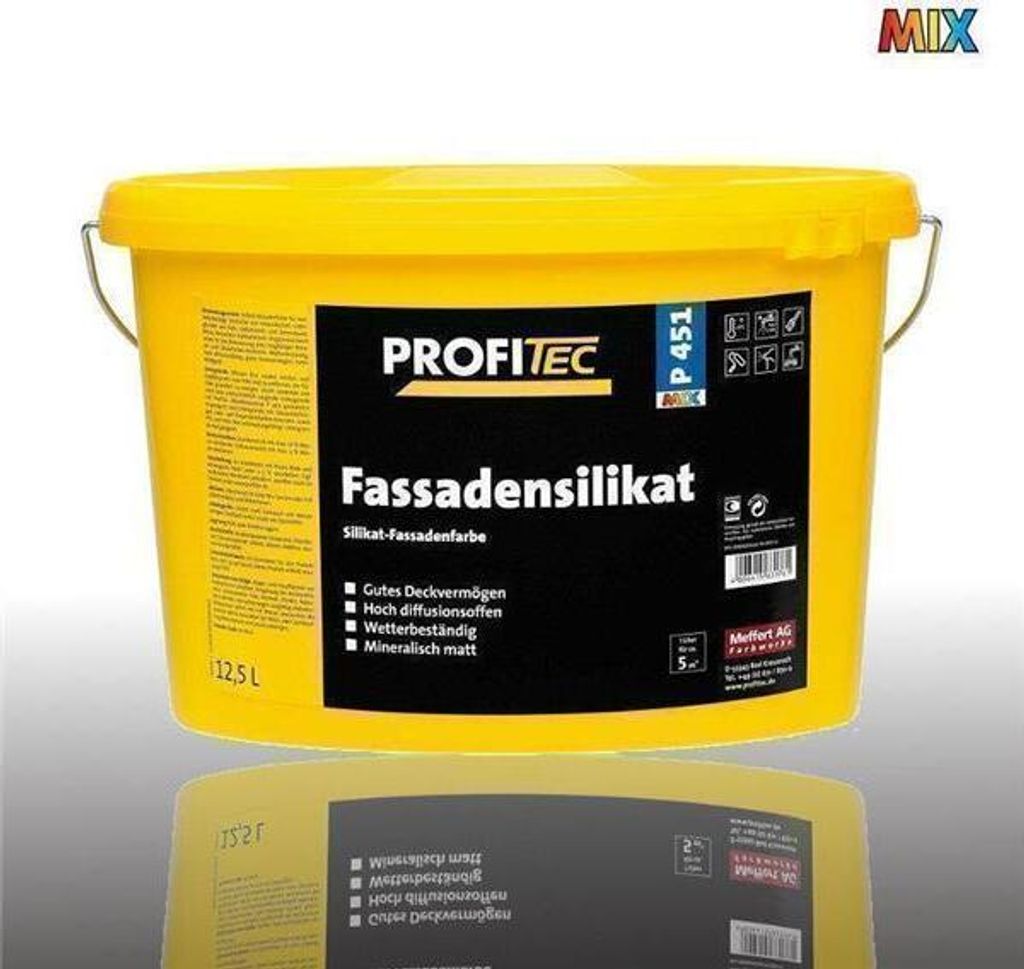 ProfiTec P451 Fassadensilikatfarbe diffusionsoffen weiss matt 5Ltr.