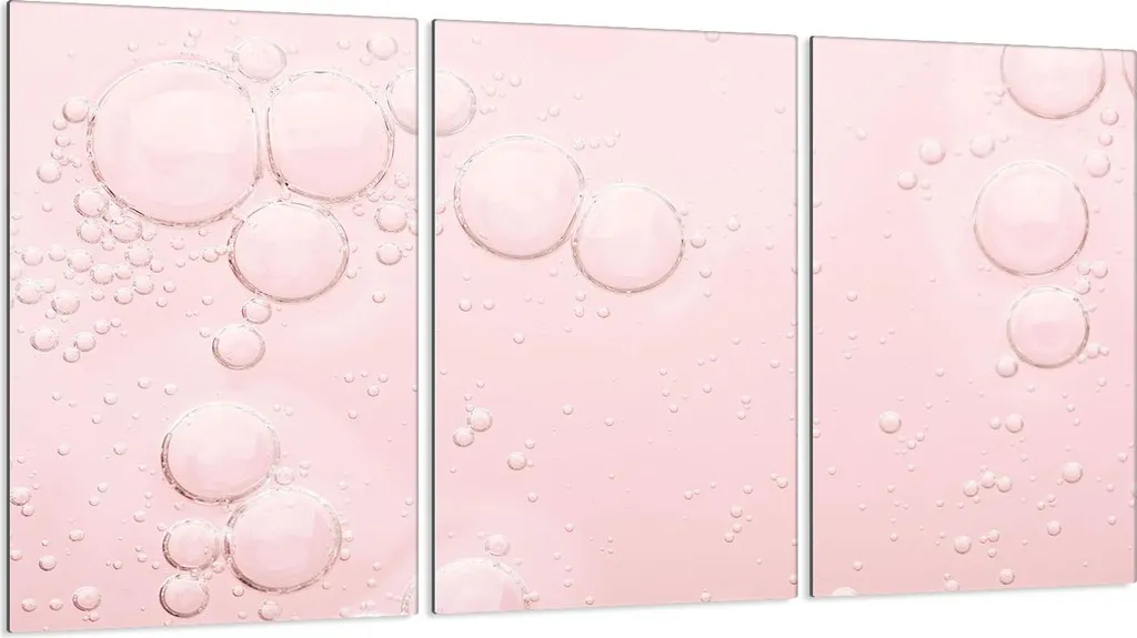 Piastre Copri Fornelli 3 Pezzi 30x52 Vetro Temperato Gocce Rosa