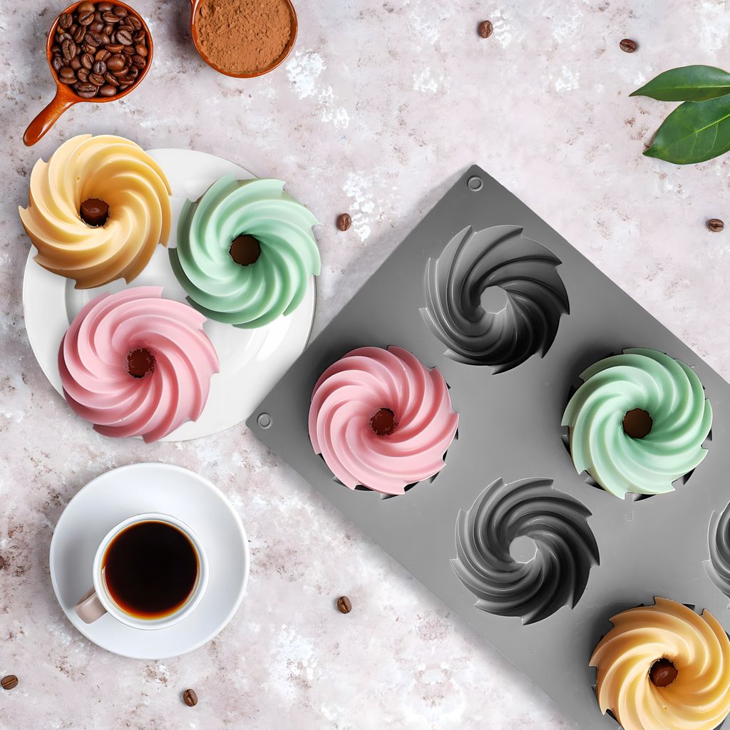 6er Set Silikon Muffinförmchen Pink - Wiederverwendbare Cupcake Backformen