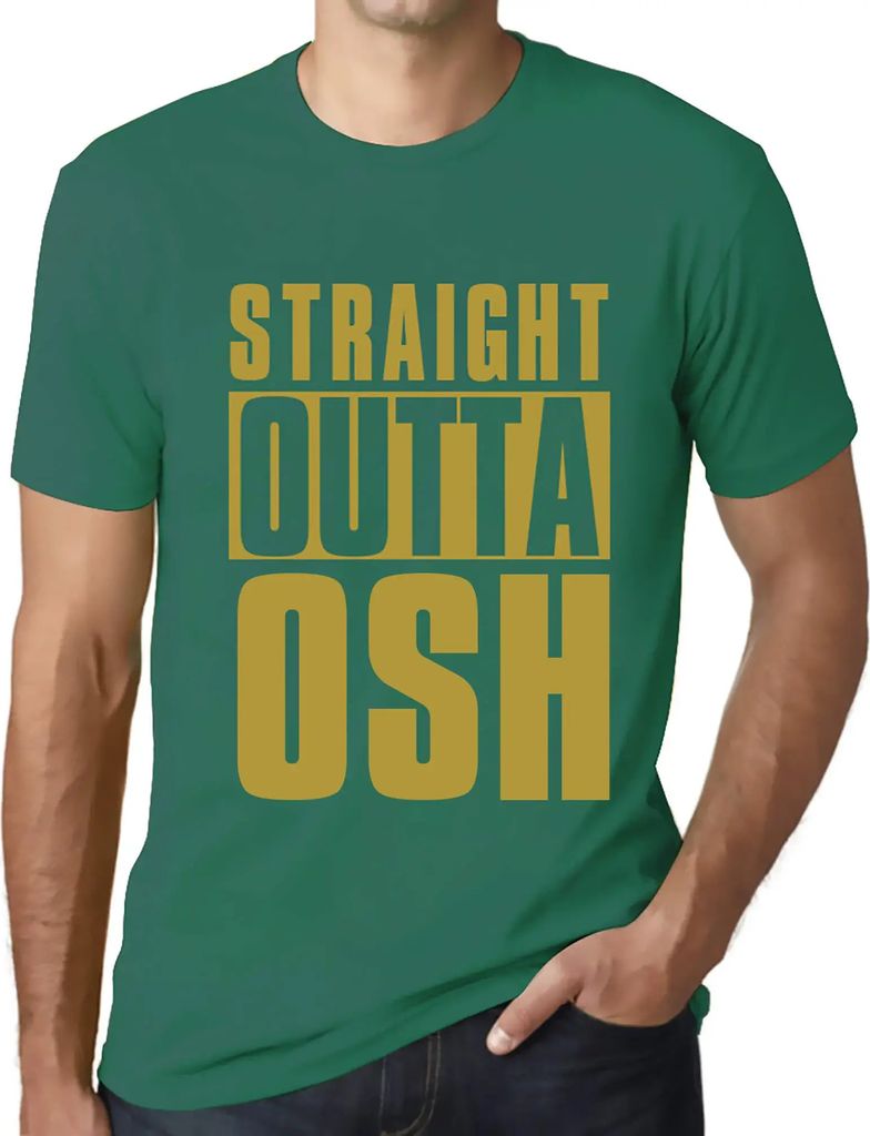 Herren Grafik T-Shirt Direkt aus dem Osh – Straight Outta Osh – Öko-Verantwortlich Vintage Jahrgang Kurzarm Lustige Druck Geburtstag Geschenk ...