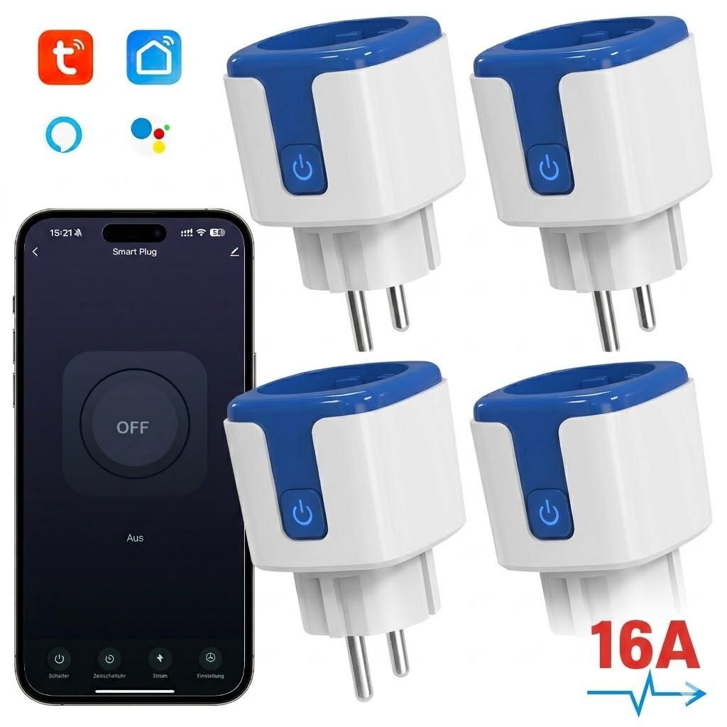 4er 16A Smart Steckdose mit App Steuerung,WLAN Produktbild 