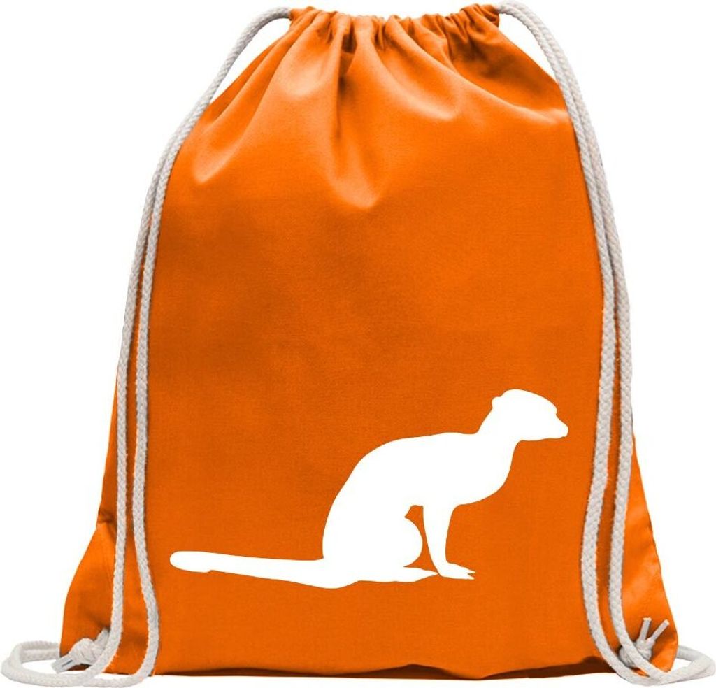 Kiwistar - Turnbeutel - mandarin - Erdmännchen - Surikate - Fun Rucksack Sport Beutel Gymsack Baumwolle mit Ziehgurt