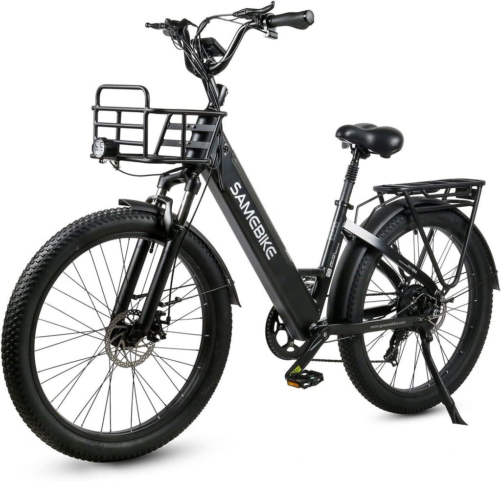 26" Elektrofahrrad Ebike 48V14AH Shimano 7-Gang City Trekking E-Bike E-Fahrrad Schwarz