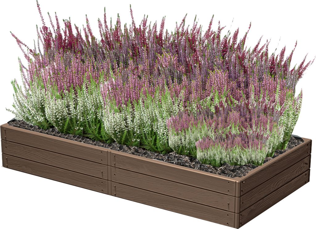 Gartenblumenbeet, Hochbeet, Pflanzbeet Pflanzkasten braunes, Holzimitat 149,2x75,6x25 cm-Perfekt zum Pflanzen von Blumen, Züchten von Pflanzen und...