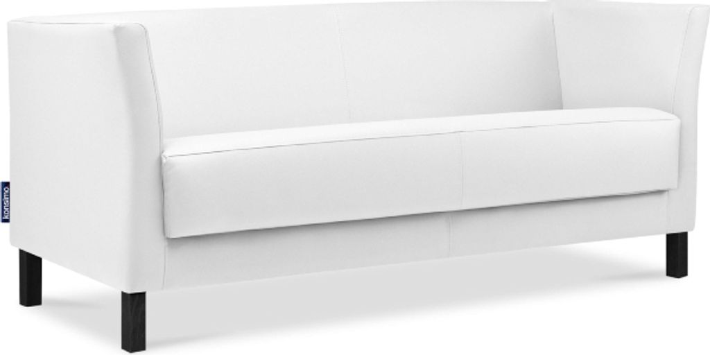 KONSIMO Klassische Sofa 3 Personen zeitloses Design mit weiche Sitzfläche und hohe Rückenlehne "ESPECTO", Weiß, , Elegant, 130x71x67cm