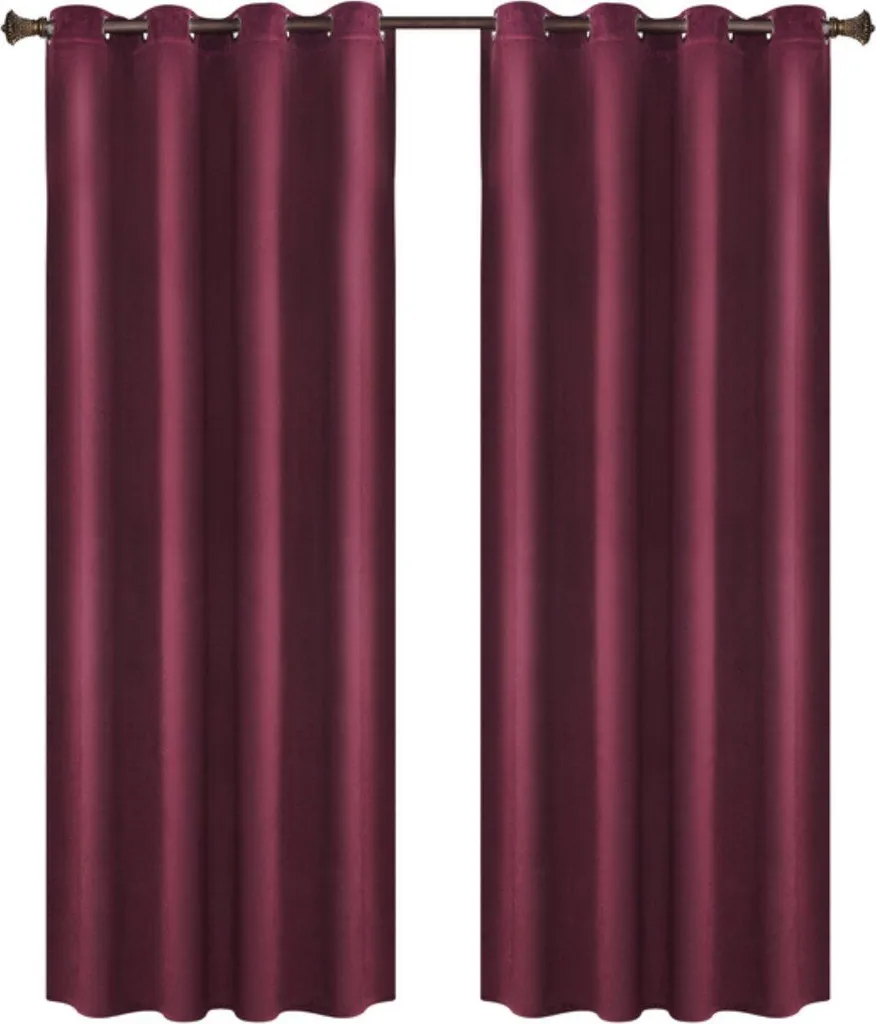 Set 2 Tende Velluto Bordeaux Blackout 140x270 cm | Qualità Premium