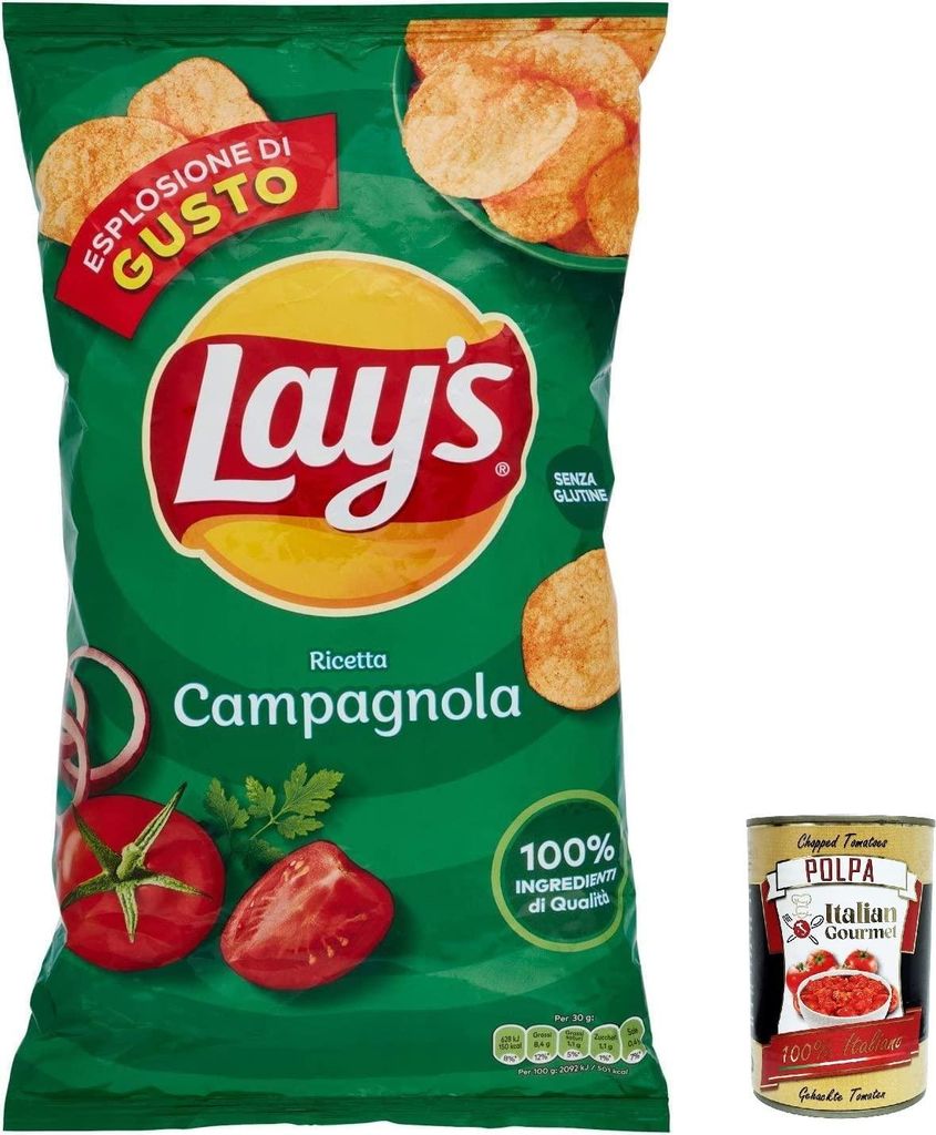 24x Lay's Campagnola Chips Patatine Kartoffelchips gesalzen 133g Kartoffel chips + Italian Gourmet Polpa 400g