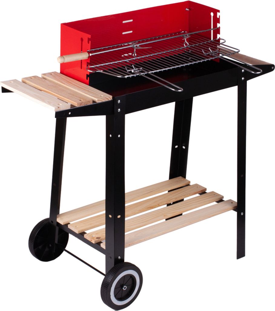 Holzkohlegrill Grillwagen GM2000S Mobile mit Regalen Produktbild 