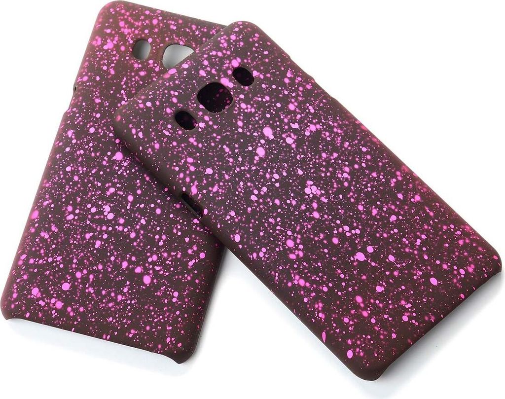 Handy Hülle Schutz Case Bumper Schale für Samsung Galaxy J7 2016 3D Sterne Pink